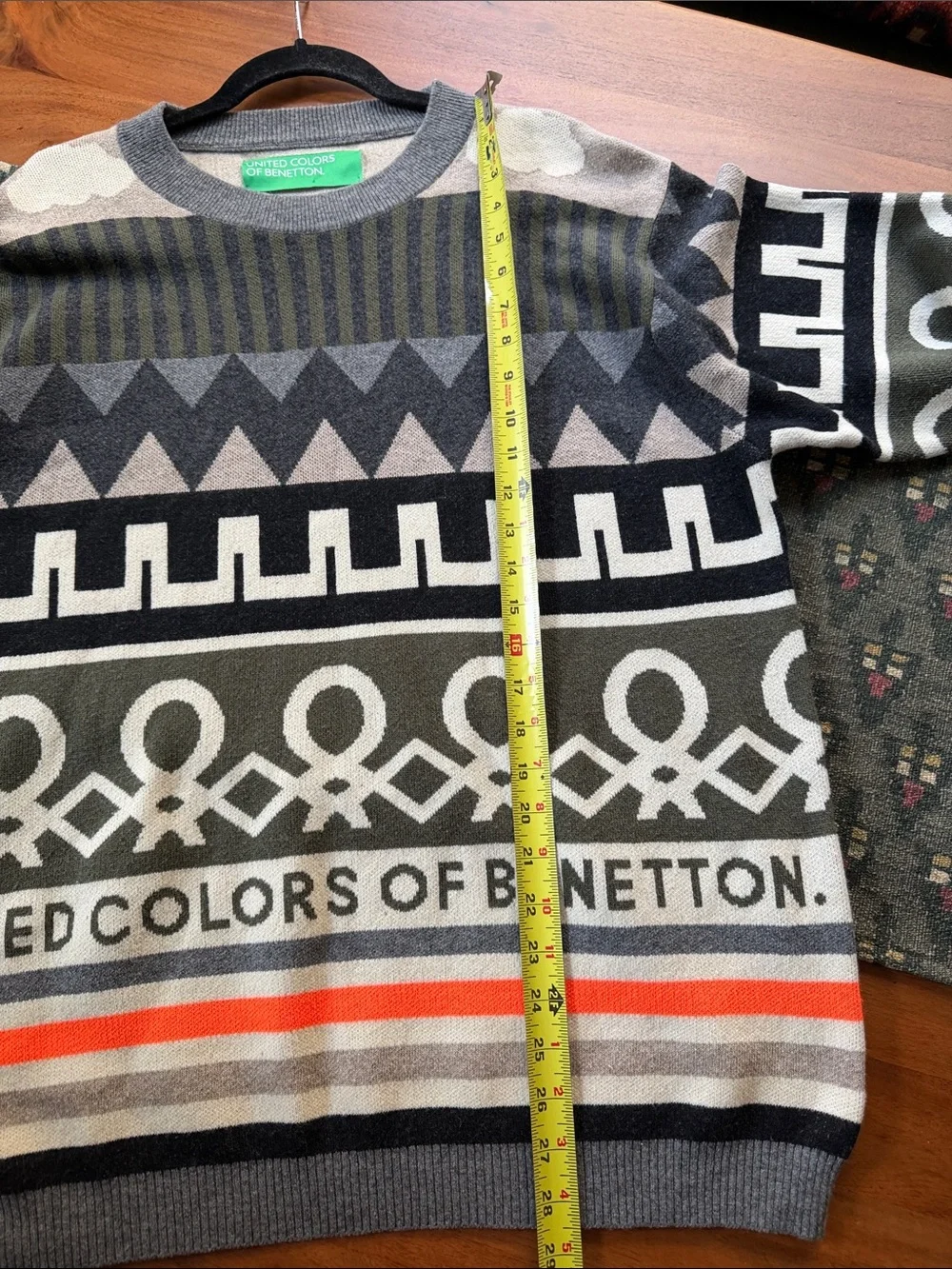 Vintage United Colors of BENETTON Ski Sweater Size XL Wool Blend